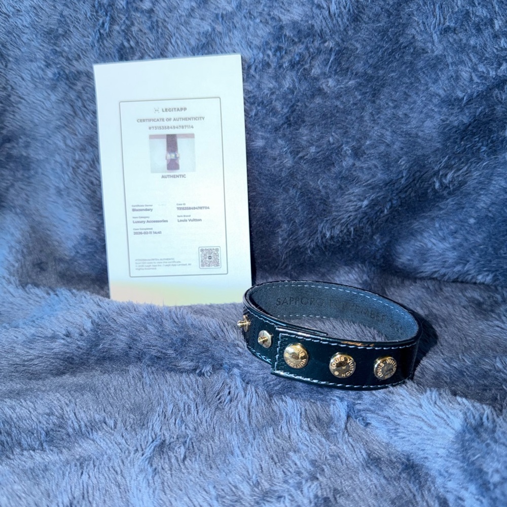 LOUIS VUITTON Vintage Teal Vernis Damier Leather Bracelet 2002 Collection